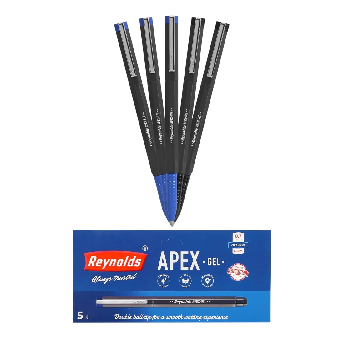 FLAIR Move Gel Pen | Minimalistic & Aesthetic Matt Finish Pastel Body Colors | Effortless Writing With Sleek Clip Design | Blue Ink, Set Of 10 - Grover Techno - View #9